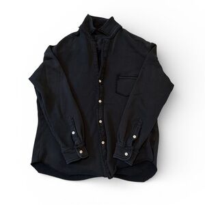 Frank & Eileen Women’s Relaxed oversized Button Up Shirt Black Size Small